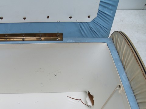 Vintage Hocker Midcentury Möbel antik blau Original