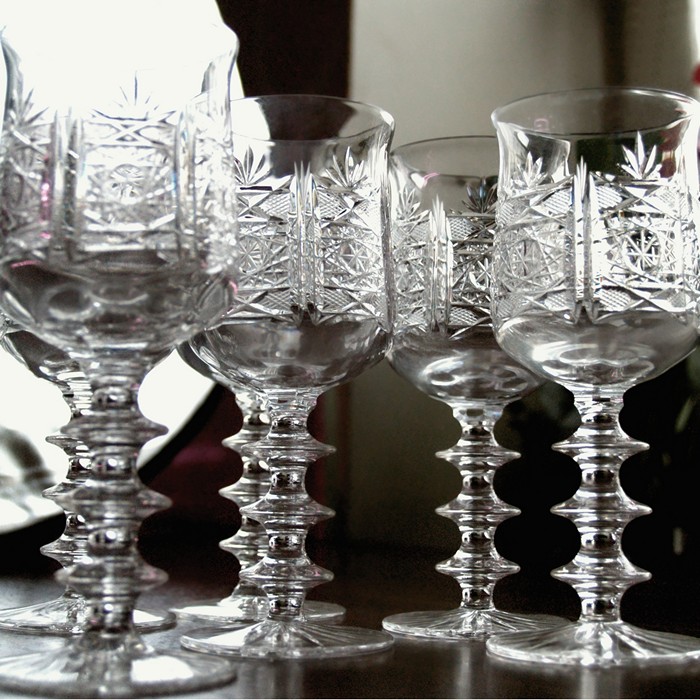 Riedel Rotweinglas Bleikristall vintage Weinrömer geschnitten