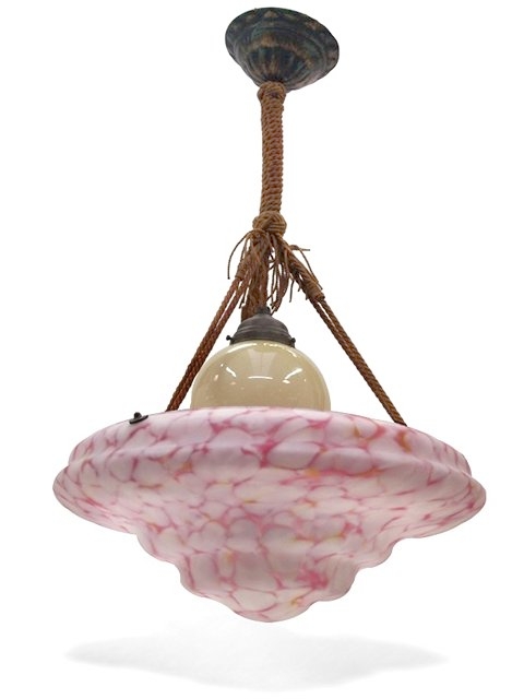 artdeco rosa lampe antik hängelampe leuchter vintage