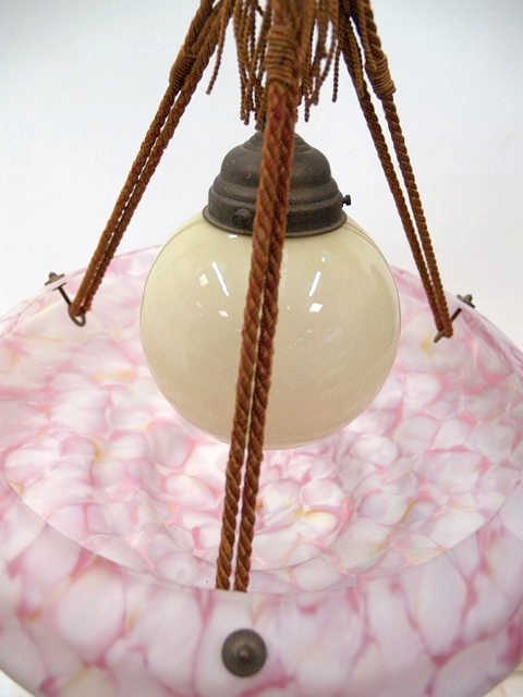 artdeco rosa lampe antik hängelampe leuchter vintage