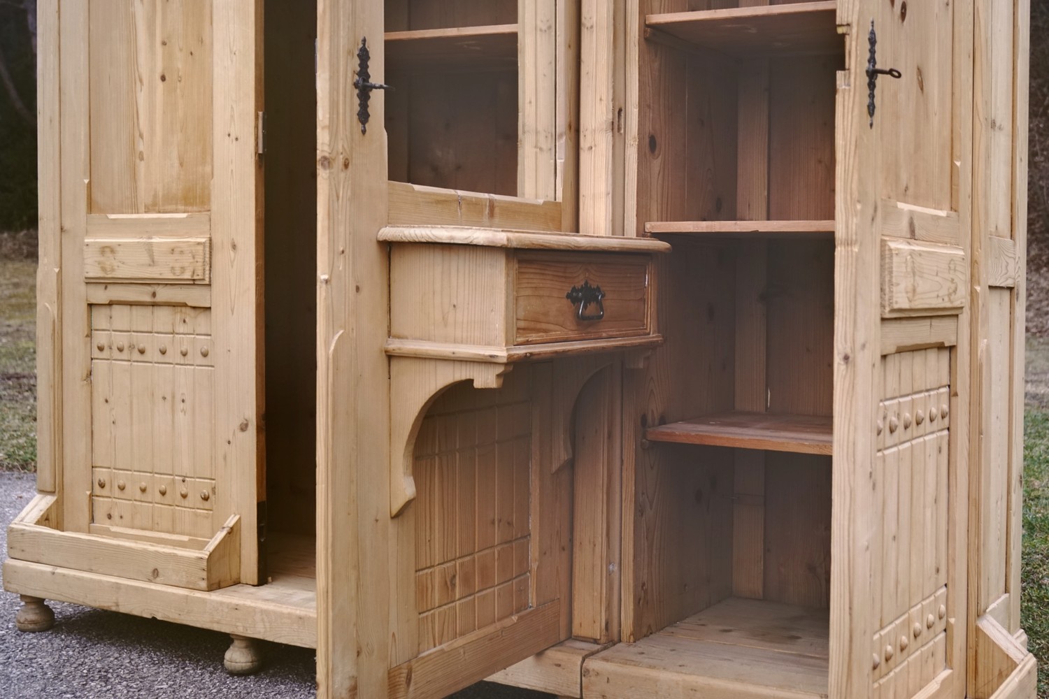 schrank 5148 weichholz garderobe garderobenschrank vorzimmerschrank garderobenkasten kasten antik 18