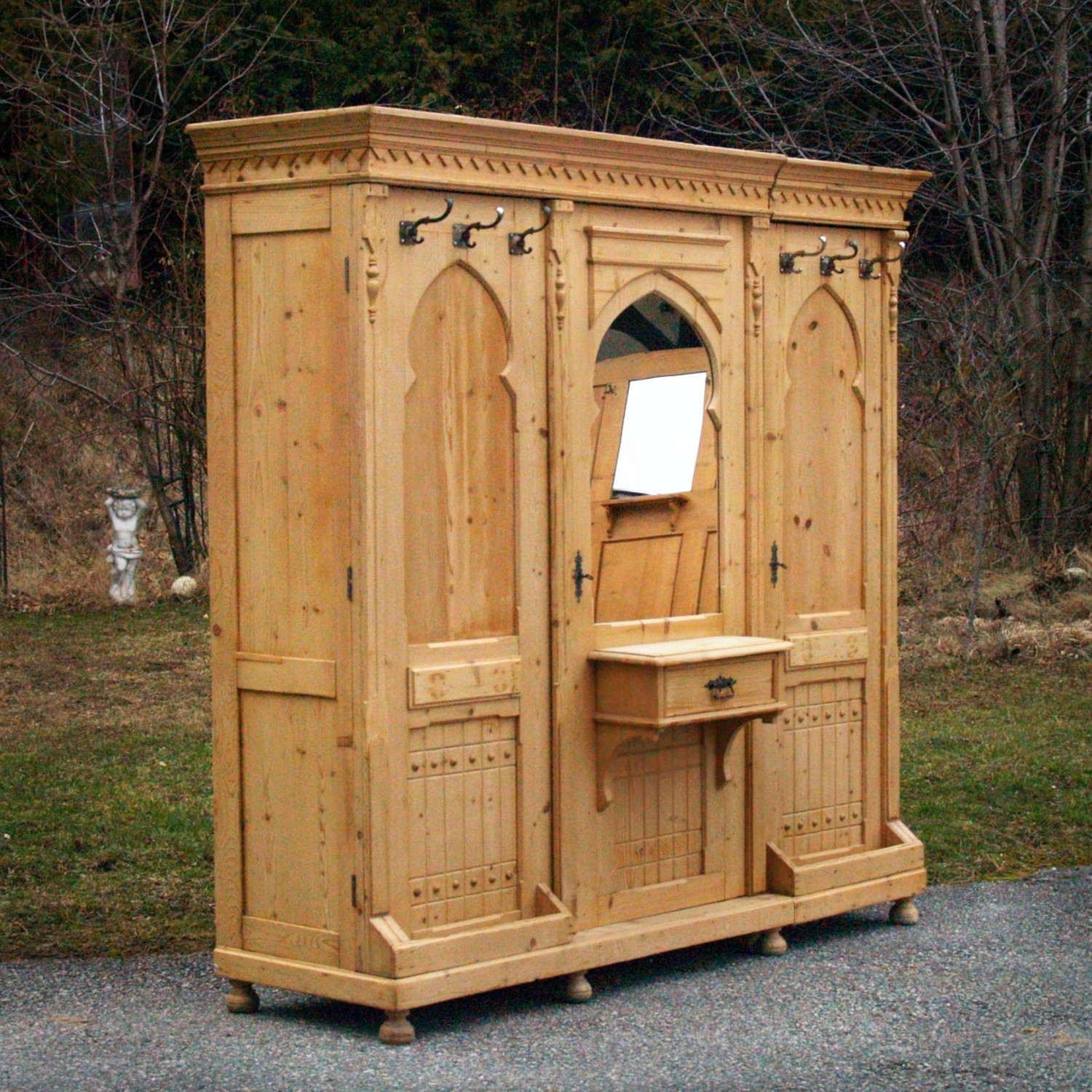 schrank 5148 weichholz garderobe garderobenschrank vorzimmerschrank garderobenkasten kasten antik 1