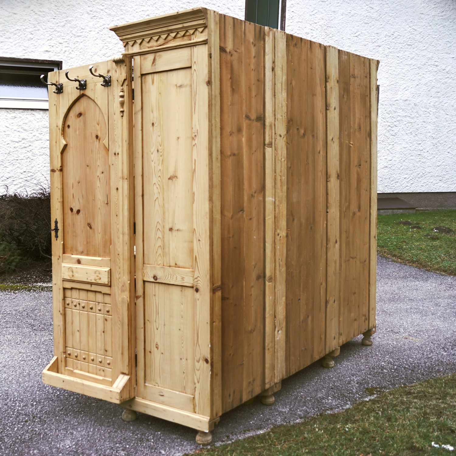 schrank 5148 weichholz garderobe garderobenschrank vorzimmerschrank garderobenkasten kasten antik 23