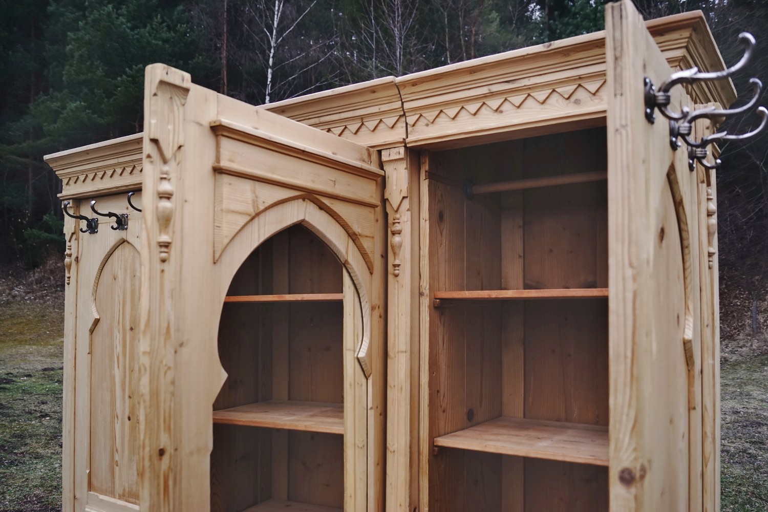 schrank 5148 weichholz garderobe garderobenschrank vorzimmerschrank garderobenkasten kasten antik 8