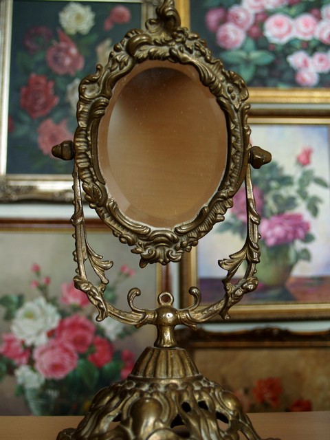 spiegel schminkspiegel tischspiegel romantisch messing 2