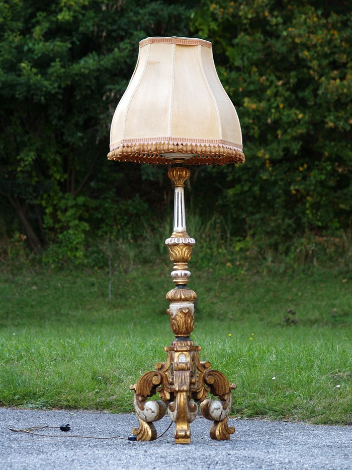 Shabby Chic Stehlampe Antikstil Holz