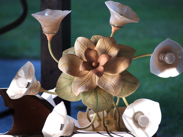 Terzani Holz Designerleuchte Luster Glas Lampe