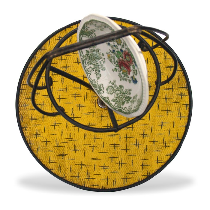 midcentury beistelltisch gelb metall 50er-Jahre 60er-Jahre antik