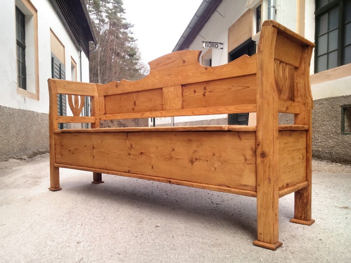 Truhenbank antik Küchenbank Vollholz 4 truhenbank 4050 antik 3