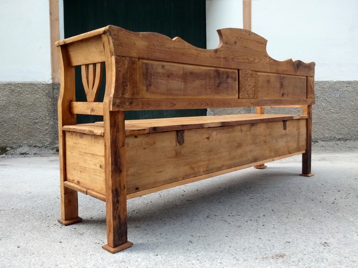 Truhenbank antik Küchenbank Vollholz 2 truhenbank 4050 antik 6