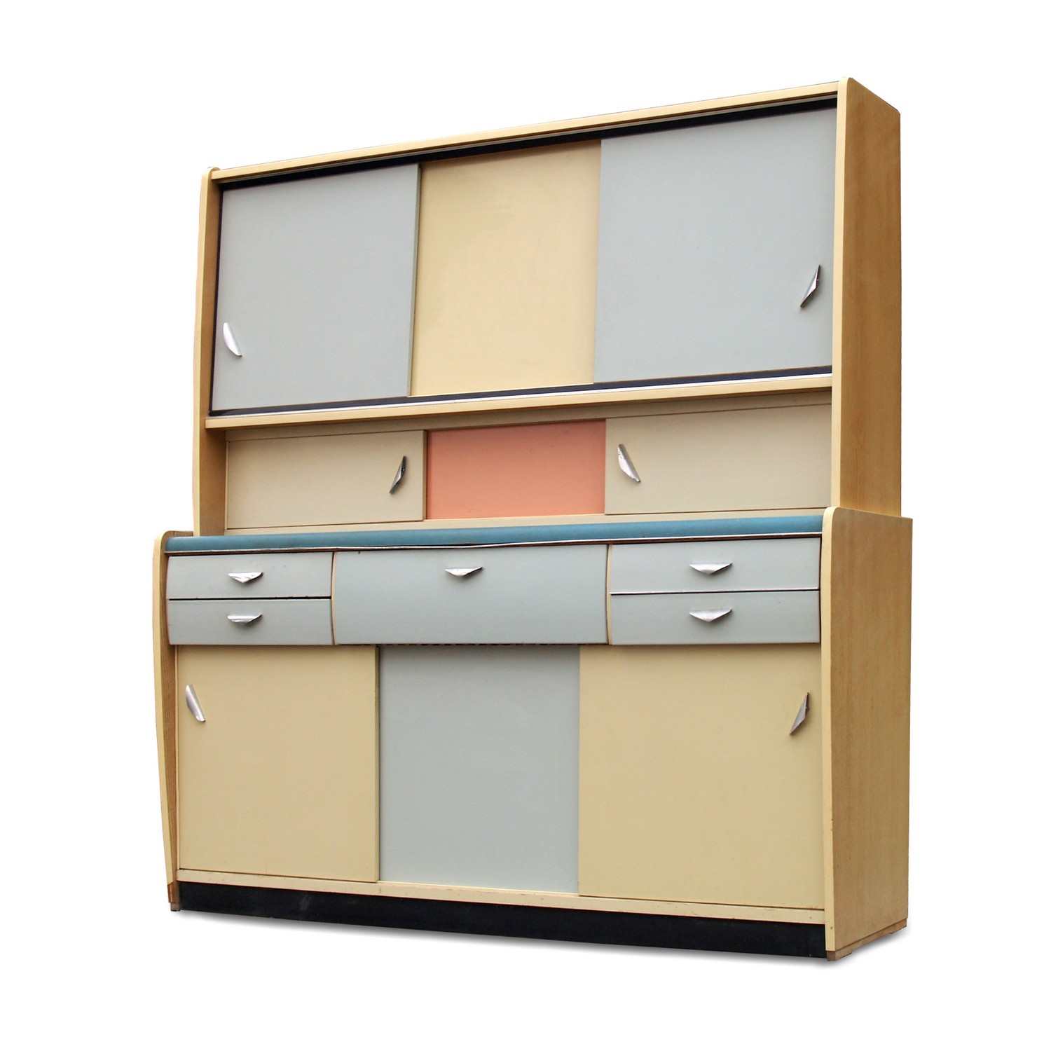 Küchenschrank creme antik Vintage 40er- 50er-jahre Küchenmöbel Midcentury pastell