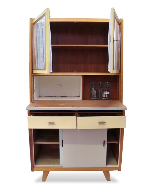 Küchenschrank creme antik Vintage 40er- 50er-jahre Küchenmöbel Midcentury pastell