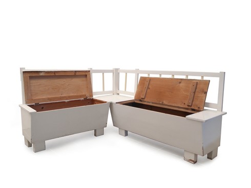 Shabby Chic Landhaus antik Möbel Truhenbank Massivholz