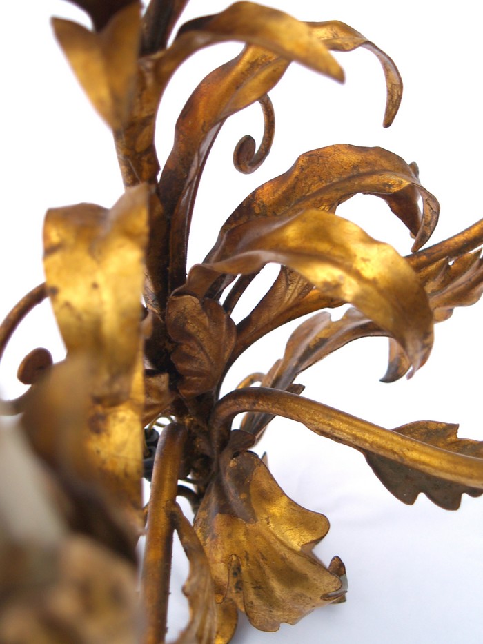 wandlampe messing golden dreiflammig floral 7