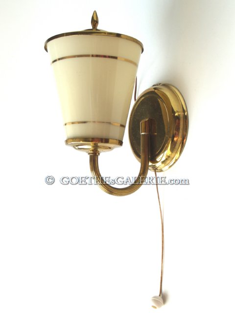 Vintage Wandlampe 50er 60er-Jahre Retro creme Pastell gold