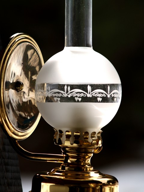 wandlampe petroleumlampe messing glas brenner 3