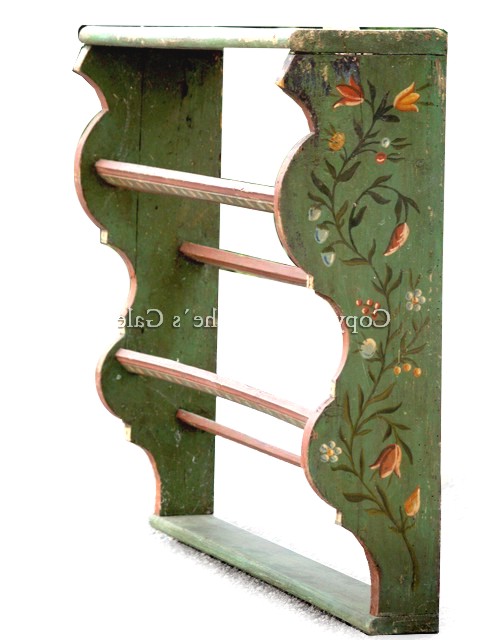 Tellerboard antik Bauernschrank grün bemalt Vintage