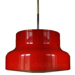 Bauhaus Retro 70s design Lampe Original Lammellenblende weiß rot