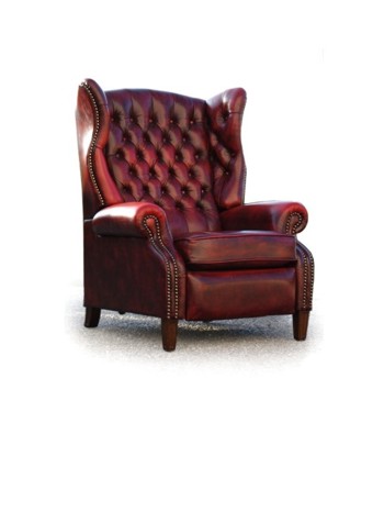 Chesterfield Stuhl Sessel Queen Anne rot Oxblood antikisierend