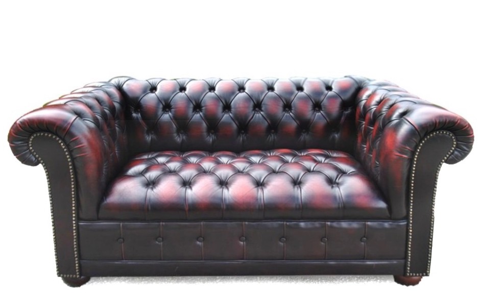 Chesterfield Sofa rot 3-Sitzer Oxblood antikisierend