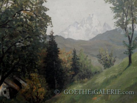 Ölbild antik Berglandschaft Alpen Großglockner