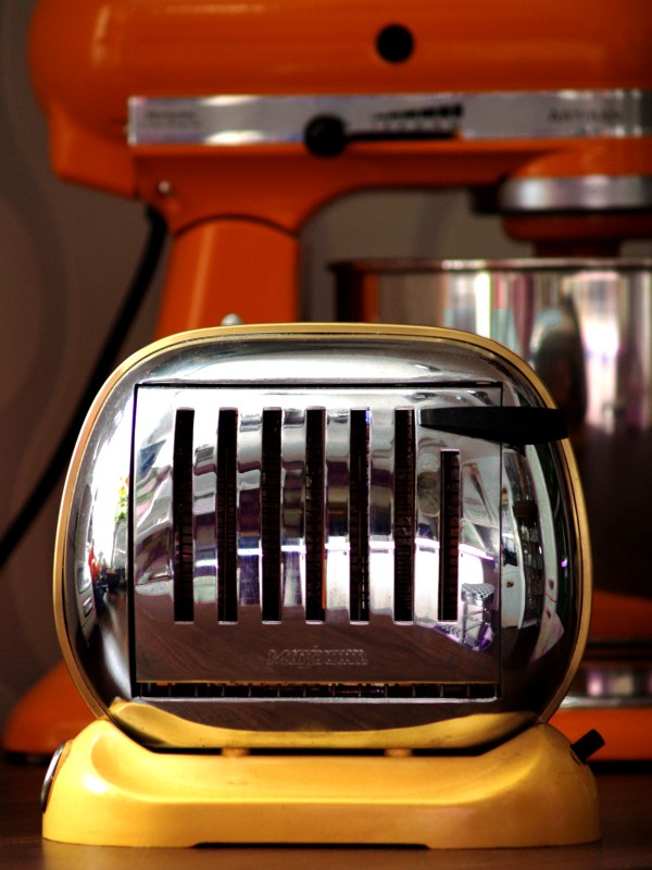 Retro Toaster Chrom antik gelb 60er-Jahre Kitchenaid Mixer
