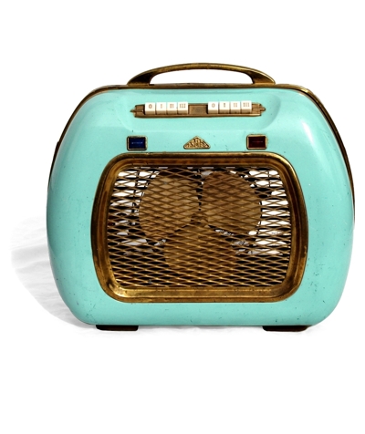Original Retro Radioator blau vintage Designobject