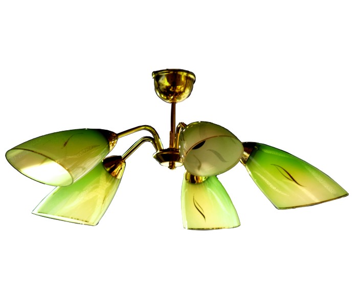 60er-Jahre Tütenlampe Glas grün Design Original