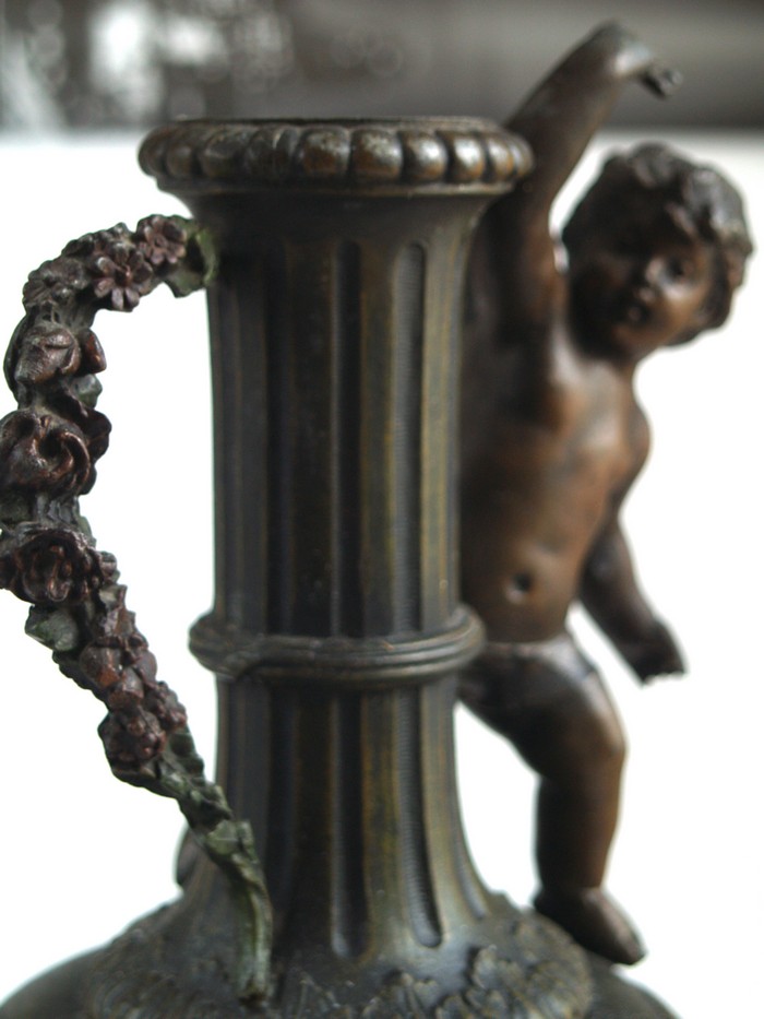 vase putte antik amphore marmor bronze Engel Vase Rosen messing bronze