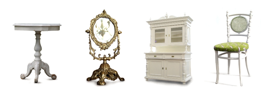 shabby chic Möbel tisch Schrank creme weiß antik