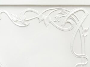 Antiker Schrank Jugendstil Peitschenschlag Marmorplatte Kredenz Bar Antiquität weiß Küchenschrank