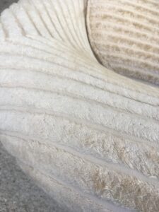 Brezt Sofastuhl neuwertig creme Ufo Pool Stuhl Streifenvelours Designklassiker